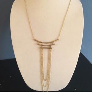 Triple Layer Chain Drop Necklace (Gold)